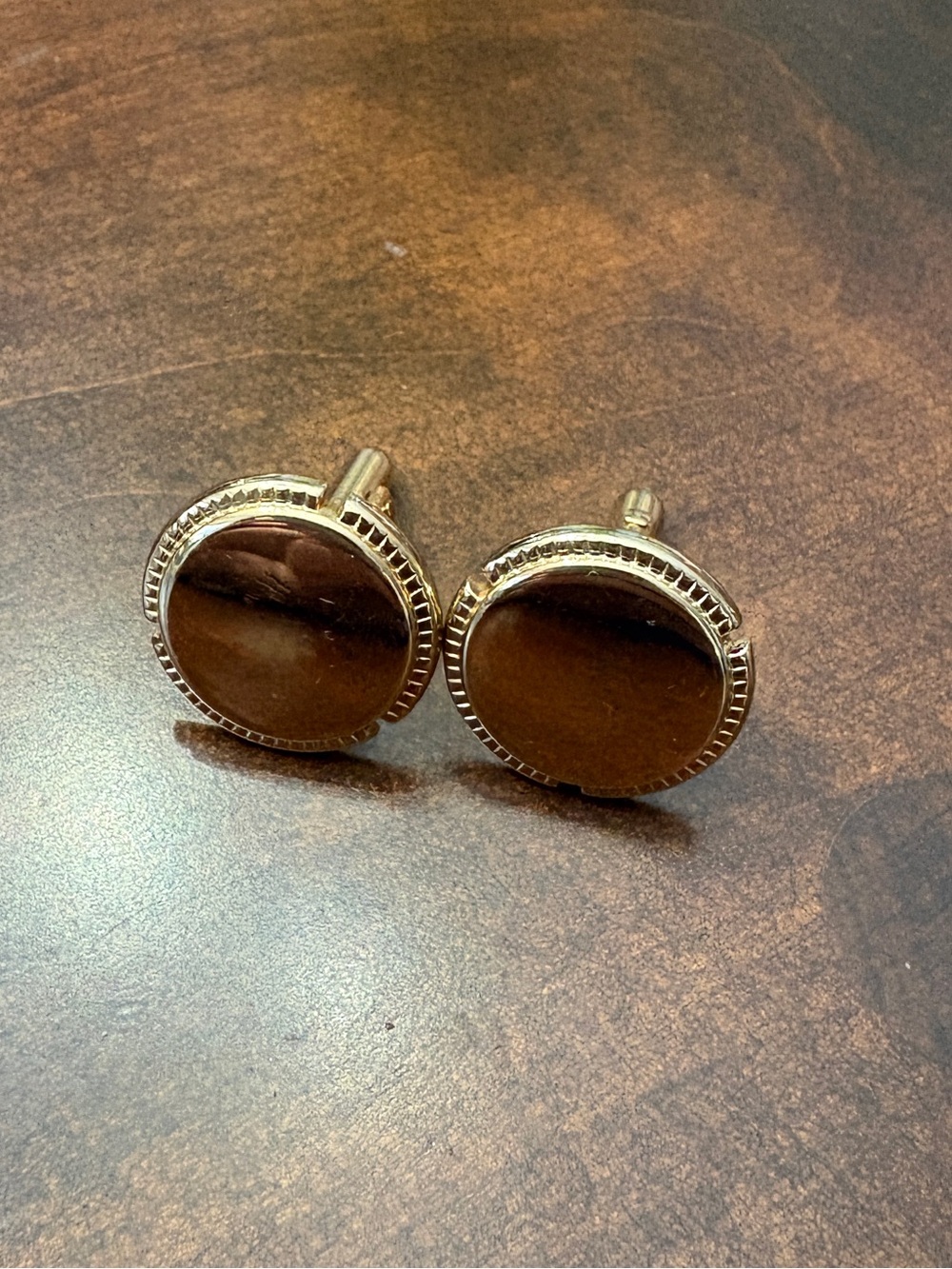 Gold-Tone Round Men's Cufflinks